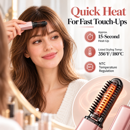 Cordless Mini Heated Styling Comb For Bangs & Touch-Ups